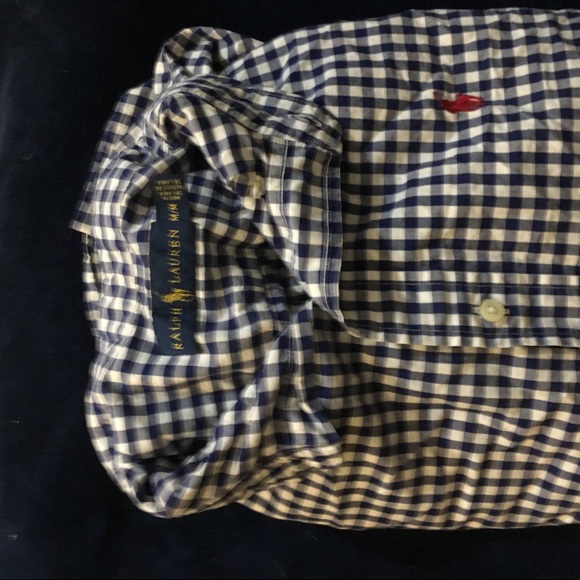 Blue and white gingham button up - Picture 2 of 2
